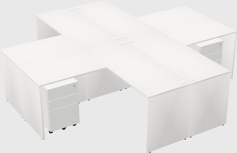 Quad l-shaped office desks