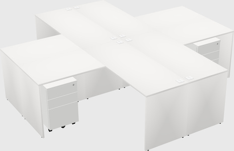 Quad l-shaped office desks