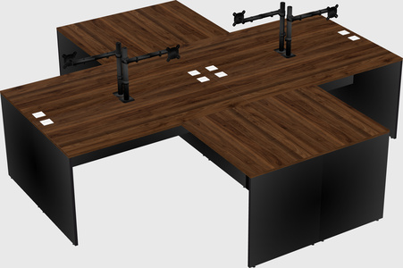 Quad l-shaped office desks