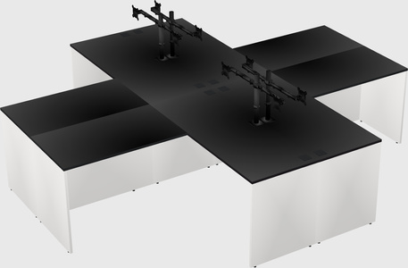 Quad l-shaped office desks