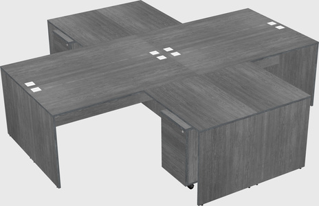 Quad l-shaped office desks