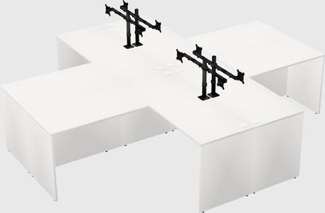 Quad l-shaped office desks