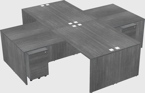 Quad l-shaped office desks