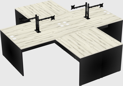 Quad l-shaped office desks