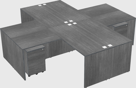Quad l-shaped office desks