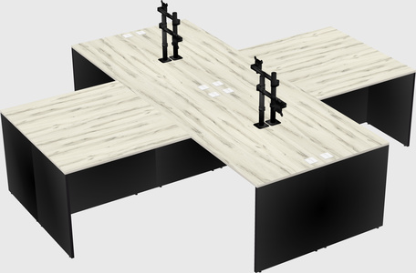 Quad l-shaped office desks