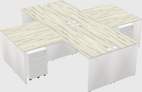 Quad l-shaped office desks