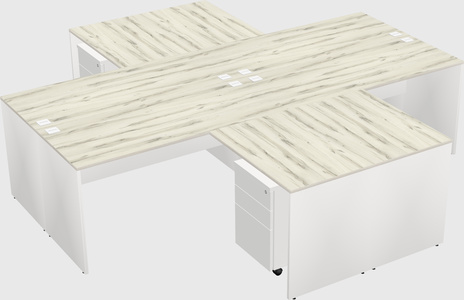 Quad l-shaped office desks