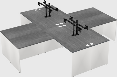 Quad l-shaped office desks