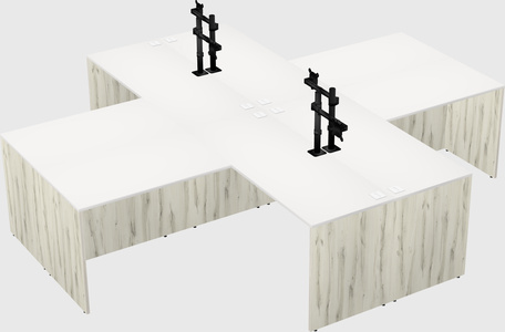 Quad l-shaped office desks