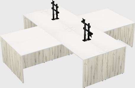 Quad l-shaped office desks