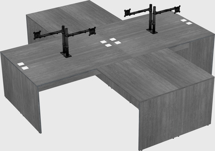 Quad l-shaped office desks