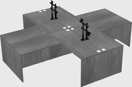 Quad l-shaped office desks