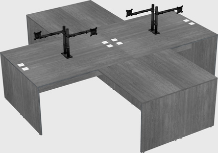 Quad l-shaped office desks