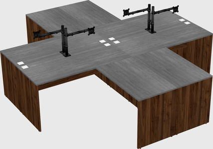 Quad l-shaped office desks