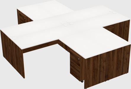 Quad l-shaped office desks