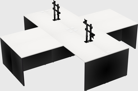 Quad l-shaped office desks