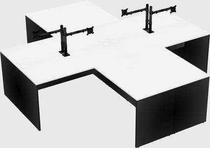 Quad l-shaped office desks