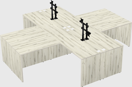 Quad l-shaped office desks