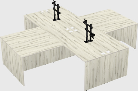 Quad l-shaped office desks