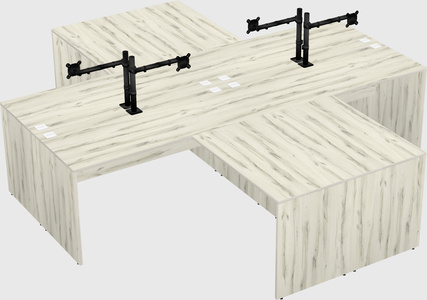 Quad l-shaped office desks