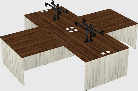 Quad l-shaped office desks