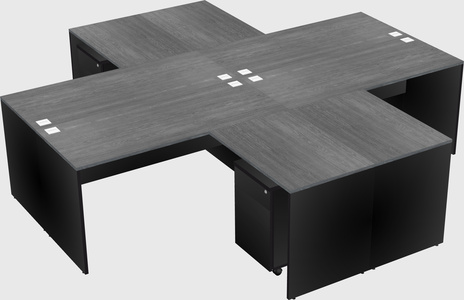 Quad l-shaped office desks