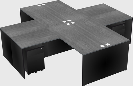 Quad l-shaped office desks