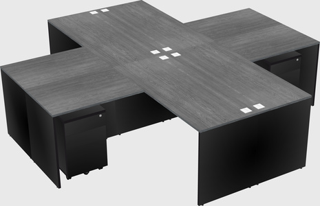 Quad l-shaped office desks