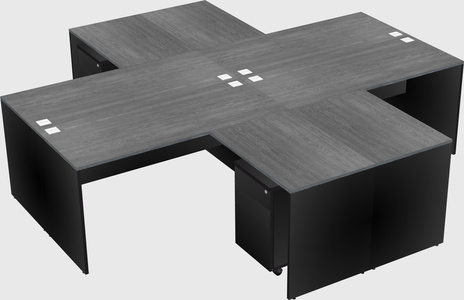 Quad l-shaped office desks
