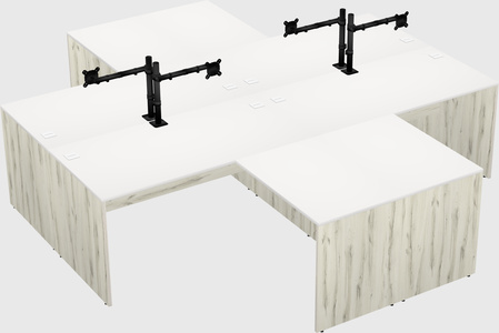 Quad l-shaped office desks