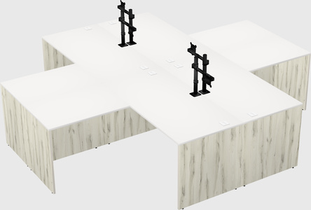 Quad l-shaped office desks