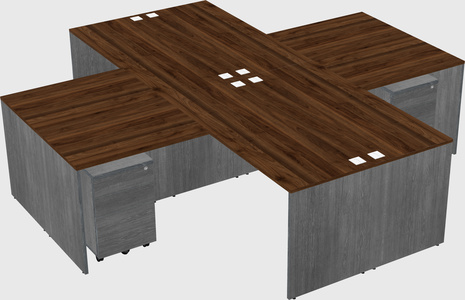 Quad l-shaped office desks