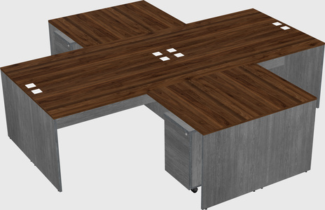 Quad l-shaped office desks