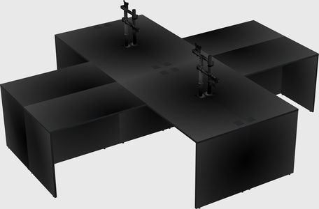 Quad l-shaped office desks