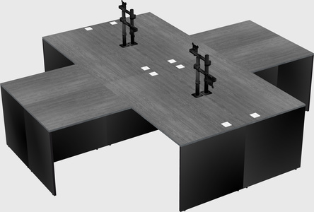 Quad l-shaped office desks