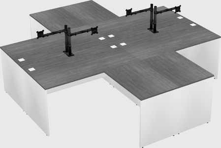 Quad l-shaped office desks