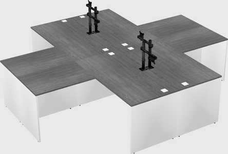 Quad l-shaped office desks