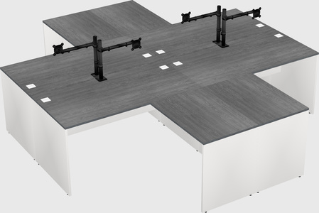 Quad l-shaped office desks