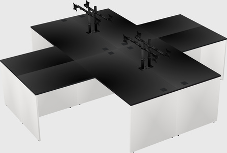 Quad l-shaped office desks