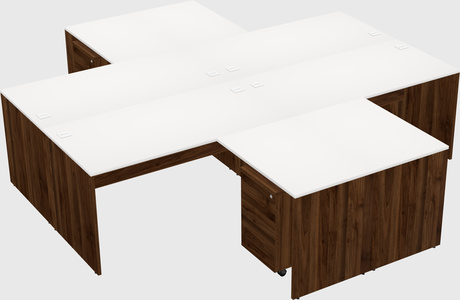 Quad l-shaped office desks