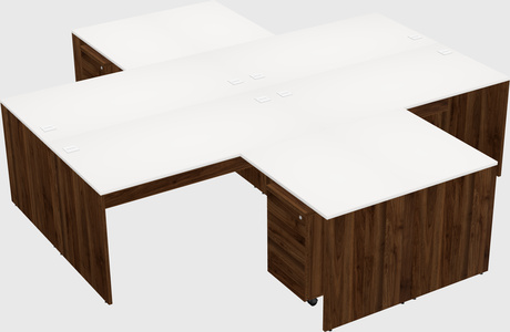Quad l-shaped office desks