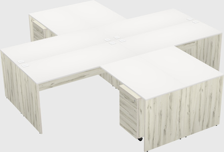 Quad l-shaped office desks