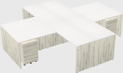 Quad l-shaped office desks
