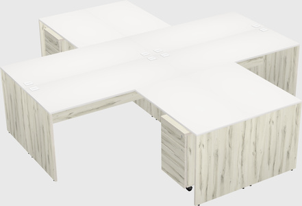 Quad l-shaped office desks