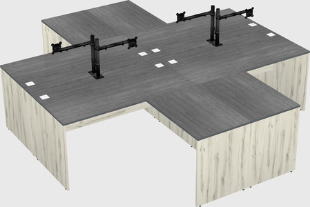 Quad l-shaped office desks
