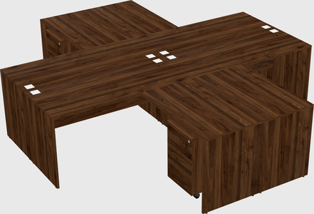 Quad l-shaped office desks