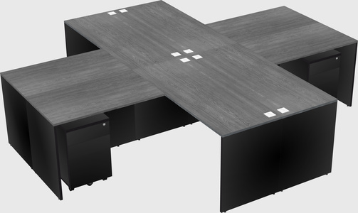 Quad l-shaped office desks