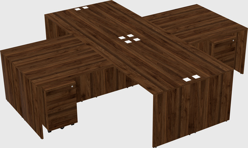 Quad l-shaped office desks