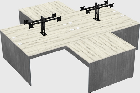 Quad l-shaped office desks